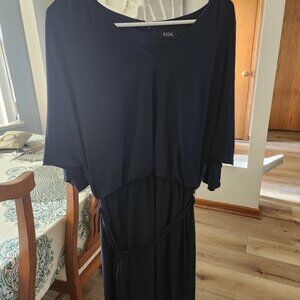 Navy blue dress.